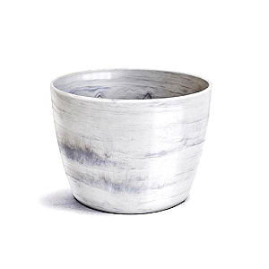 Cachepo 03 Elegance Branco/carrara Redondo Nutriplan