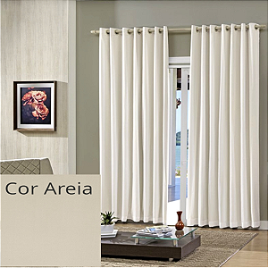 Cortina Duplex 3.00x1.70m Bruxelas/areia Bella Janela