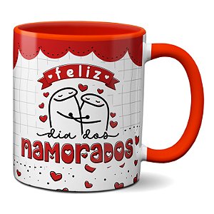 Caneca Flork Feliz Dia Dos Namorados Apaixonados Corações