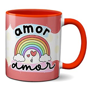 Caneca Dia Dos Namorados Para Presente Arco-íris Amor É Amor