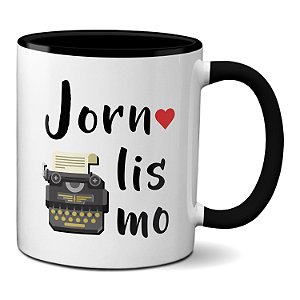 Caneca Eu amo Jornalismo Presente Curso Profissão Criativo