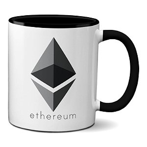 Caneca Ethereum Logo Oficial Criptomoeda Virtual Investidor