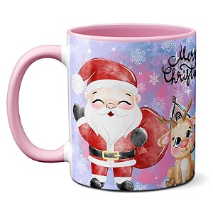 Caneca Merry Christmas Renas Boneco De Neve Natal Fofo
