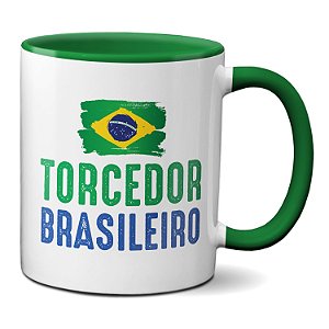 Caneca Torcedor Brasileiro Bandeira Jogo Brasil Copa Mundo