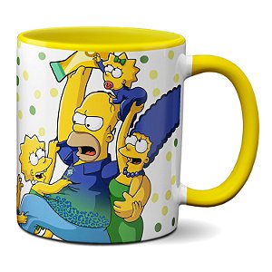 Caneca O Hexa É Nosso! Pra Cima Brasil! Família Simpsons