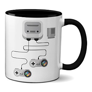 Caneca Gamer Console Antigo SNES Presente Criativo