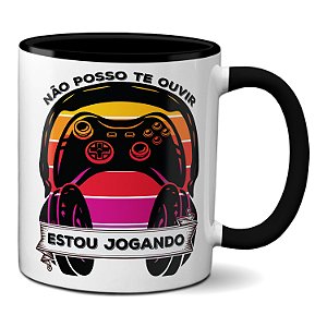 Caneca Gamer Estou Jogando Head Set Joystick Xícara Presente
