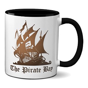 Caneca The Pirate Bay Logo Oficial Presente Geek Torrent