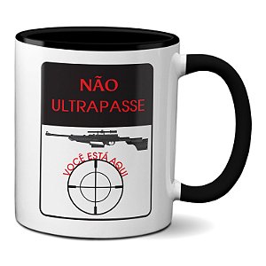 Caneca Engraçada Perigo Não Ultrapasse Mira Presente Criativo