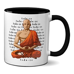 Caneca Engraçada Monge Meditando Foda-se Presente Criativo