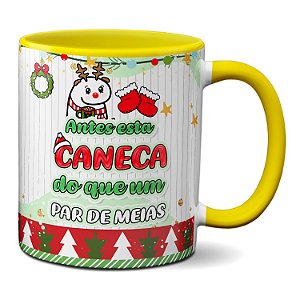 Caneca Flork de Natal Frase Antes Isso Que Um Par de Meias