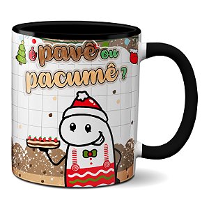 Caneca de Natal Frase Engraçada É Pavê ou Pacumê?