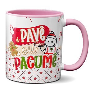 Caneca Flork de Natal Frase Engraçada Pavê ou Pacumê