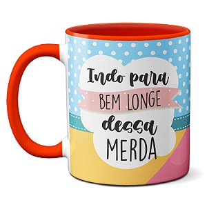 Caneca Lhama Divertida Indo Pra Bem Longe Dessa Merda