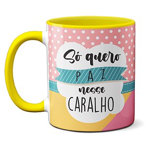 Caneca Lhama Meditando Só Quero Paz Nesse Caralho