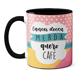 Caneca Divertida Lhama Fofa Cansei Dessa Merda Quero Café