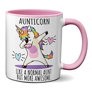 Caneca Criativa Unicórnio Tia Incrível More Awesome Auntcorn