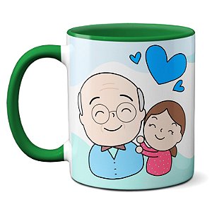 Caneca Feliz Dia Dos Avós Presente Vovô e Neta Te Amo Vô