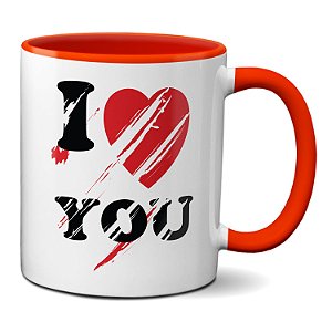 Caneca I Love You Amo você Presente Criativo Namorados Casal