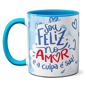 Caneca Casal Namorado Feliz no Amor Meu Par Pinguim Presente
