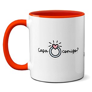 Caneca Namorados Pedido De Casamento Casa Comigo? Sim!