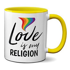 Caneca LGBTQIA+ Amor é Minha Religião Love is My Religion