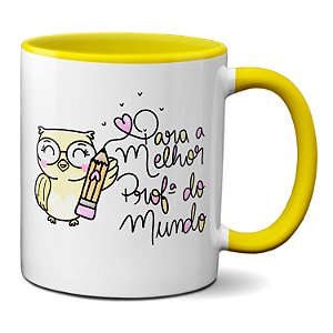 Caneca Presente Fofo Para A Melhor Professora Do Mundo