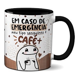 Caneca Flork Em Caso De Emergência Meu Tipo Sanguíneo Café+