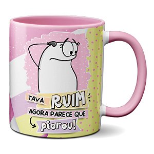 Caneca Flork Engraçada Tava Ruim Agora Parece Que Piorou