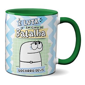 Caneca Flork Divertida É Luta Em Cima De Batalha Socoro Deus