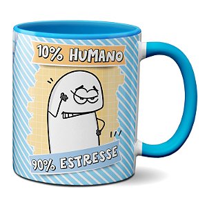 Caneca Flork Divertida 10% Humano 90% Estresse Presente Fofo
