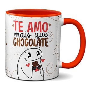 Caneca Flork Presente  Bonitinho Te Amo Mais Que Chocolate