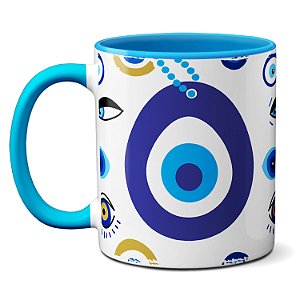 Caneca Criativa Olho Grego Presente Para Afastar Mau Olhado