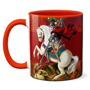 Caneca Religiosa São Jorge Rogai Por Nós! Presente