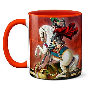 Caneca Andarei Vestido Com As Forças De São Jorge! Amém!