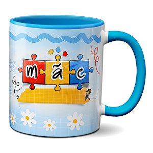 Caneca Mãe Do (Com Nome) Mãe De Autista Presente Dia Mães