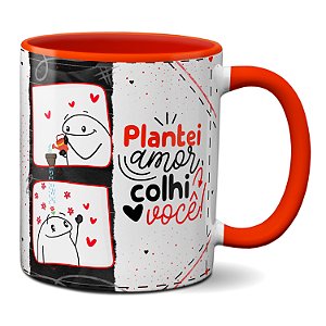 Caneca Flork Namorados Apaixonados Plantei Amor Colhi Você