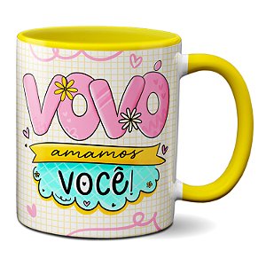 Caneca Fofa Dia Dos Avós Presente Vovó Amamos Você!