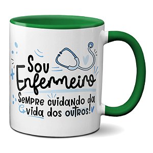 Caneca Profissão Enfermeiro Cuidando Da Vida Dos Outros