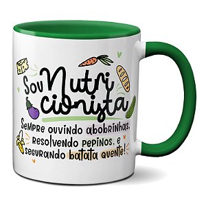 Caneca Profissão Nutricionista Sempre Resolvendo Pepinos