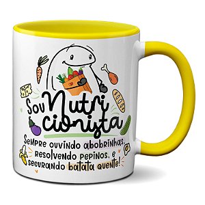Caneca Flork Sou Nutricionista Sempre Ouvindo Abobrinhas