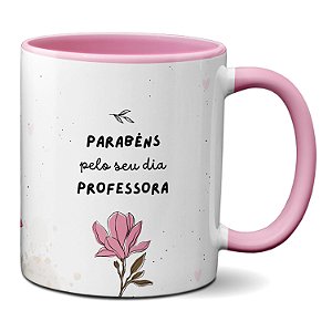 Caneca Professores Parabéns pelo Seu Dia Educação Sabedoria