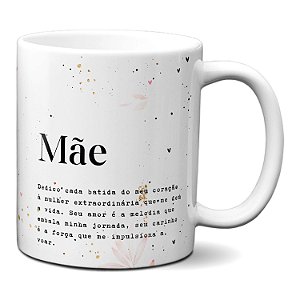 Caneca Dia das Mães Seu amor é melodia seu carinho é minha força