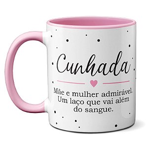 Caneca Para Cunhada Dia das Mães Xícara Criativa Minimalista