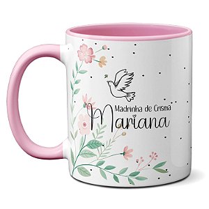 Caneca Convite Madrinha de Crisma Personalizada COM Nome