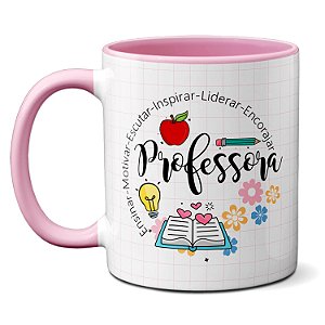 Caneca Da Professora Ensina Motiva Lidera Encoraja Frase Criativa