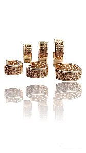 Brinco Trio Argola Cravejada