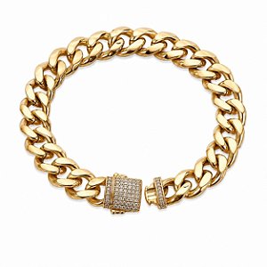 Pulseira Lisa Fecho Cravejado