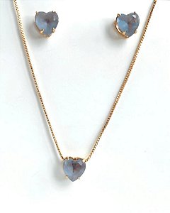 Conjunto Coração Tanzanita Fusion