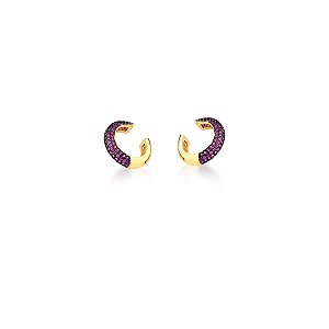 Piercing Fake Três Fileiras com Zircônias Marsala